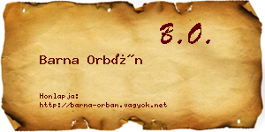 Barna Orbán névjegykártya