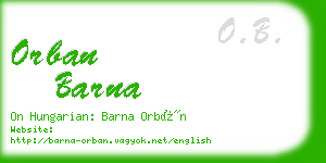 orban barna business card